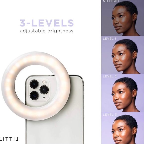 Littil Selfie One Rechargeable Ring Light Clip-On for iPhone, Laptop, Etc. - Picture 14 of 16
